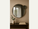 Two mirror in one circular with gold frame