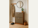 LPD Strand 2 Drawer Shoe Cabinet In Black Gloss