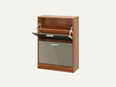 LPD Strand 2 Drawer Shoe Cabinet In Black Gloss