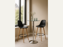 Clear Glass Poseur  Bar Table - 100cm