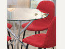 Criss Cross Chrome and Glass Dining Table