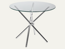 Criss Cross Chrome and Glass Dining Table