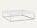Prairie 120 Coffee Table White Carrara Marble with Chrome Feet