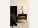 Madrid Grey & Gold Bedside Table