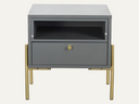 Madrid Grey & Gold Bedside Table