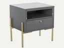 Madrid Grey & Gold Bedside Table