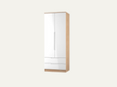 Milan Ready assembled Modern White & oak 2 Drawer Tall Double Wardrobe