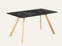 Marble Effect Black Dining Table rectangular
