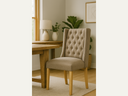 Beige linen chair 