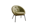 Armchair in greige fabric leather with black legs